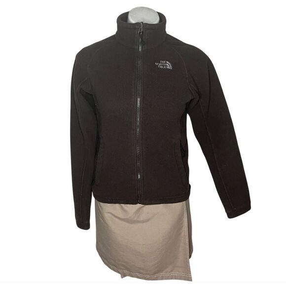 THE NORTH FACE Brown Fleece Jacket Full Zip Signature Logo Womens Size Small - Picture 1 of 9